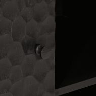 Страничен шкаф, черен, 90x33x75 см, манго масивно дърво