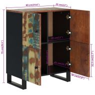 Сайдборд с 4 врати, 60x33x75 см, регенерирано дърво масив