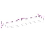 Плот за маса, 110x30x3,8 см, жив ръб, грубо мангово дърво масив