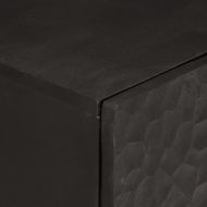 Страничен шкаф, черен, 60x33x75 см, манго масивно дърво