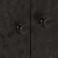 Страничен шкаф, черен, 60x33x75 см, манго масивно дърво