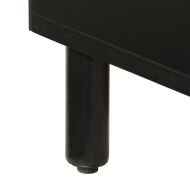 Шкаф за баня, черен, 38x33x160 см, масивно мангово дърво