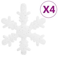 Комплект коледни топки от 111 части, бяло и сиво, полистирен