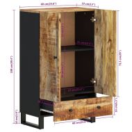 Висок шкаф с чекмедже 60x33x100 см манго масив и желязо