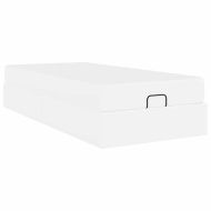 Рамка за легло с матрак Чисто бяло 100 x 200 cm Изкуствена кожа