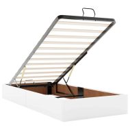 Рамка за легло с матрак Чисто бяло 100 x 200 cm Изкуствена кожа