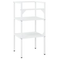 Рамка за мивка за баня, бяла, 40x38x83 см, желязо