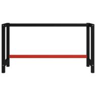 Рамка за работна маса, метал, 150x57x79 см, черно и червено
