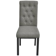 Трапезни столове, 2 бр, светлосиви, текстил