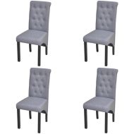 Трапезни столове, 4 бр, светлосиви, текстил