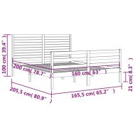Рамка за легло с табла, 160х200 см, масивно дърво