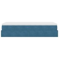 Османска легло с матрак, тъмносиньо, 90x190 см, кадифе