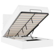 Османска легло с матрак&LED, бяло, 120x200 см, изкуствена кожа