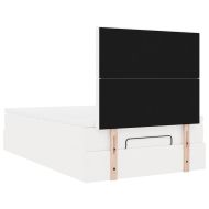 Османска легло с матрак&LED, бяло, 120x200 см, изкуствена кожа