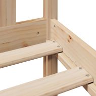 Легло с етажерка за книги, без матрак, 140x200 см, бор масив