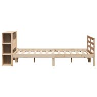 Легло с етажерка за книги, без матрак, 140x190 см, бор масив