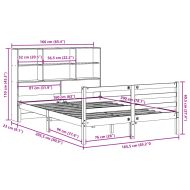 Легло с етажерка за книги, без матрак, 160x200 см, бор масив