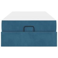 Рамка за легло с матрак със съхранение Синьо 90 x 190 cm Кадифе