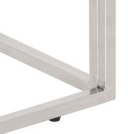 Конзолна маса, сребриста, инокс и дърво от траверси масив