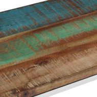 Конзолна маса сребриста неръждаема стомана и регенерирано дърво