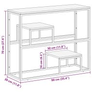 Конзолна маса сребриста неръждаема стомана и регенерирано дърво