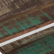 Кафе маса, сребриста, инокс и регенерирано дърво масив