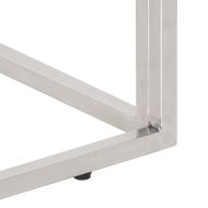 Кафе маса, сребриста, инокс и регенерирано дърво масив