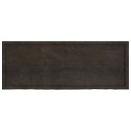 Стенен рафт тъмнокафяв 160x60x(2-6) см обработен масивен дъб