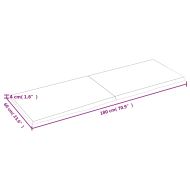 Стенен рафт тъмнокафяв 180x60x(2-4) см обработен масивен дъб