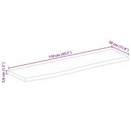 Плот за маса, жив ръб, 110x30x3,8 см, масивно дърво манго