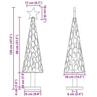 Коледно дърво с поставка Кафяво 120 cm Тиково дърво масив