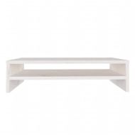 Поставка за монитор, бяла, 50x24x13 см, бор масив