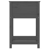 Плантер с рафт, сив, 54x54x81 см, борово дърво масив