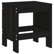 Градински табуретки 2 бр черни 40x36x45 см борово дърво масив