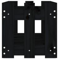 Градинска леха с дизайн на ограда черна 150x30x30 см бор масив