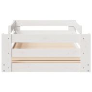 Рамка за легло без матрак Бяла 80x160 cm mасивна дървесина Бор