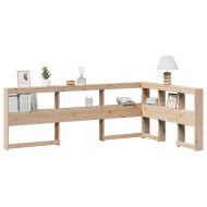 Табла за книги с L-образна, 120 см, масивно дърво бор