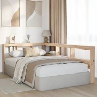 Табла за книги с L-образна, 120 см, масивно дърво бор