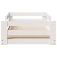 Рамка за легло без матрак, бял, 90x190 см, борово дърво масив