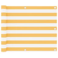 Балконски параван, бяло и жълто, 75x400 см, оксфорд плат