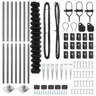 Оградна верига с колони Сив 1.6 x 10 m Стомана