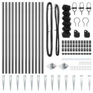 Оградна верига с колони Сив 1 x 25 m Стомана