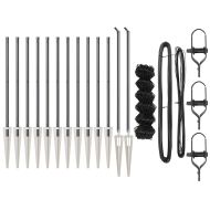 Оградна верига с колони Сив 1 x 25 m Стомана