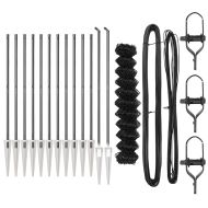 Оградна верига с колони Сив 1.4 x 25 m Стомана