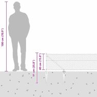 Оградна верига с колони Сребрист 0.4 x 10 м Стомана