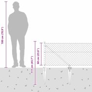 Оградна верига с колони Сребрист 0.6 x 10 м Стомана