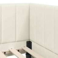 Ъглова рамка за легло с матрак Крем 80 x 200 cm Кадифе