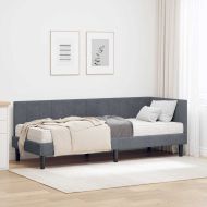 Ъглова рамка за легло с матрак Тъмносив 80 x 200 cm Кадифе