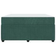 Рамка за легло с матрак Тъмен зелен 160 x 200 cm текстил