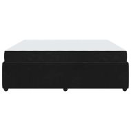 Рамка за легло с матрак Черно 180 x 200 cm текстил